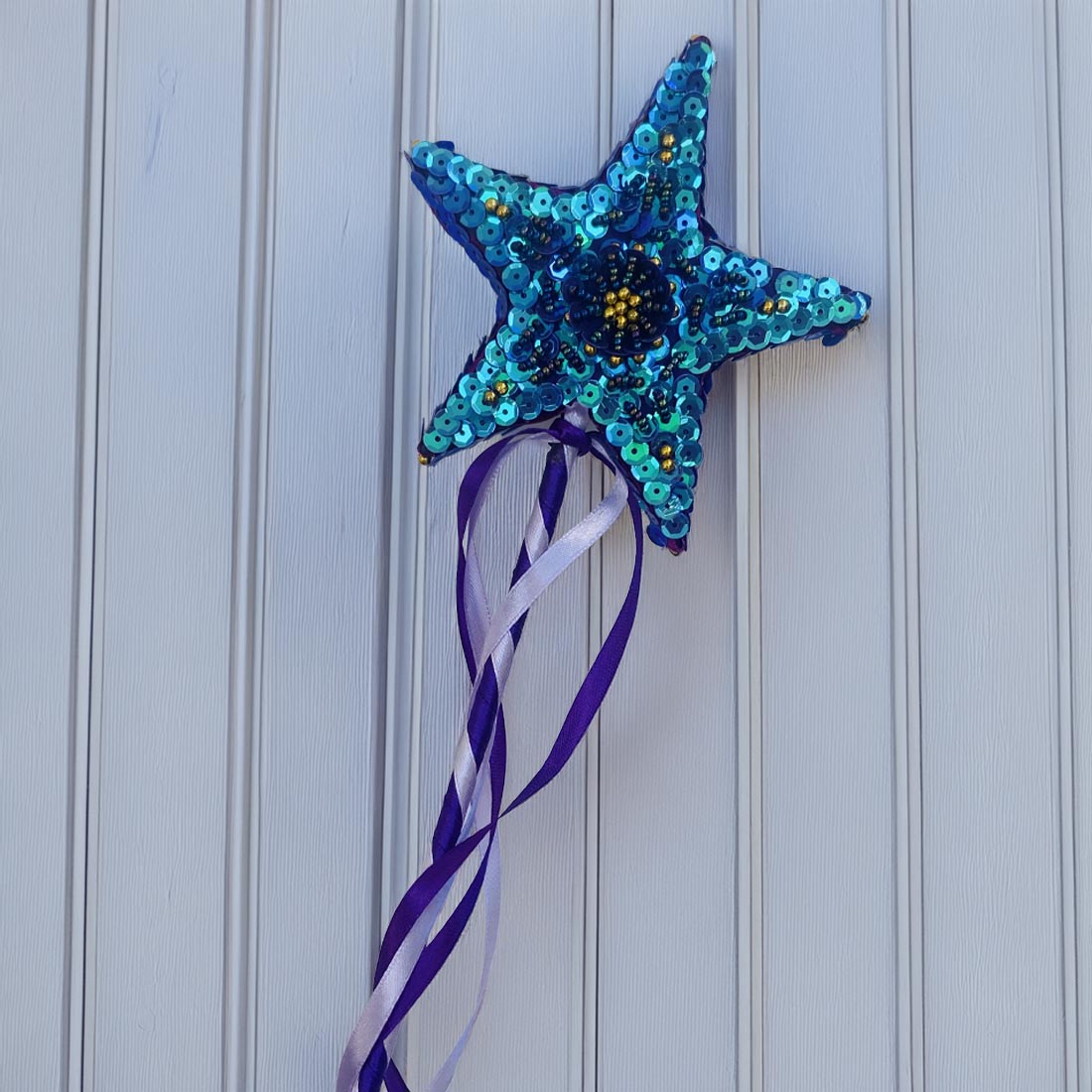 Handmade Fairy Purple Sequin Star Wand