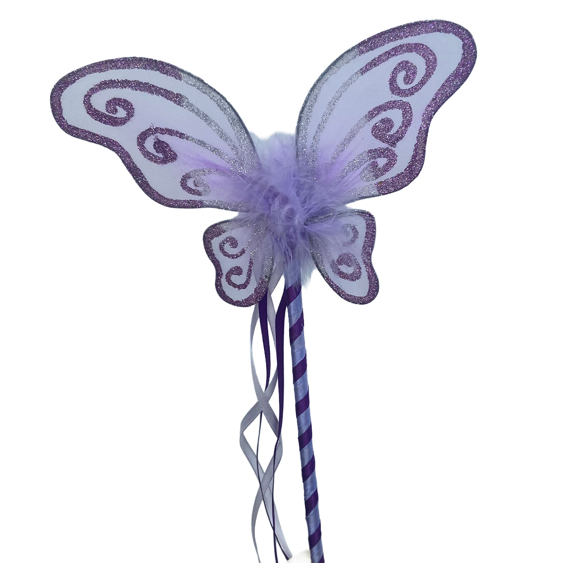 Handmade Lavender Butterfly Glitter Fairy Wand