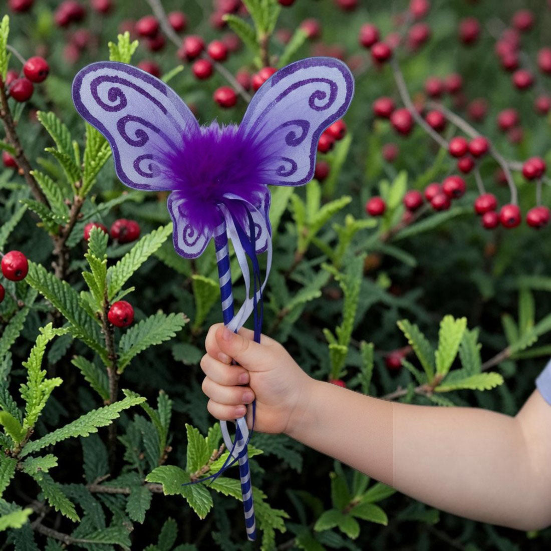 Handmade Purple Butterfly Glitter Fairy Wand