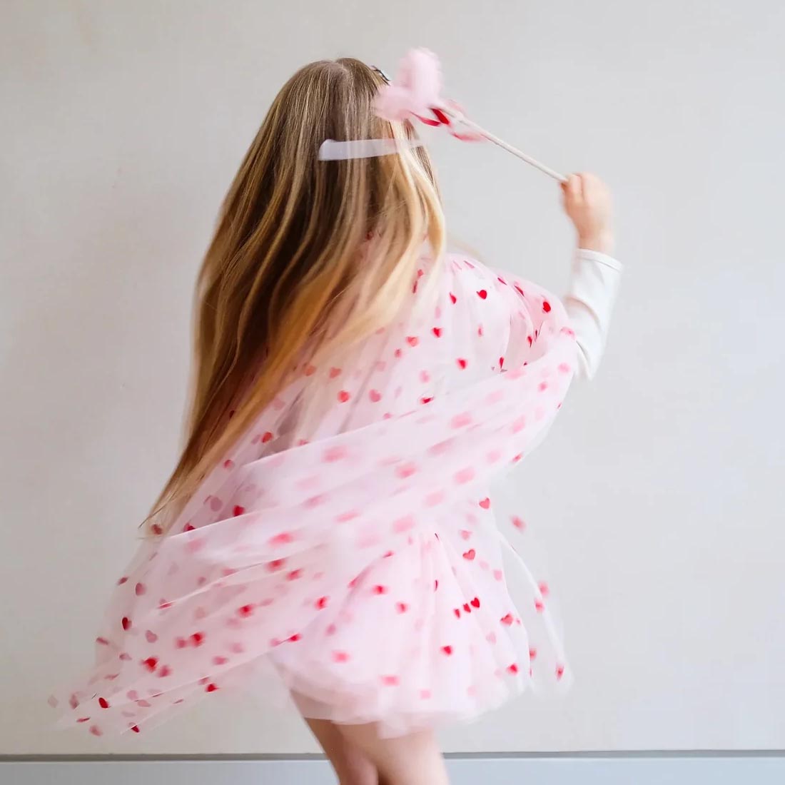 Heart Print Pink Cape
