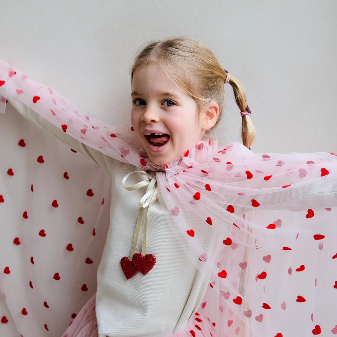 Heart Print Pink Cape