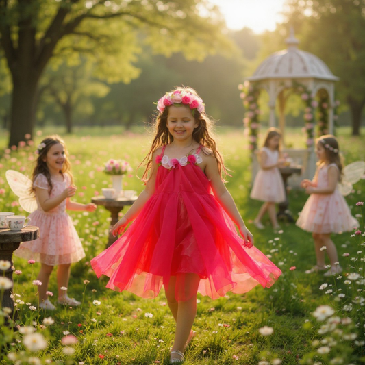 Hot Pink Waterlily Forest Fairy Dress Boho