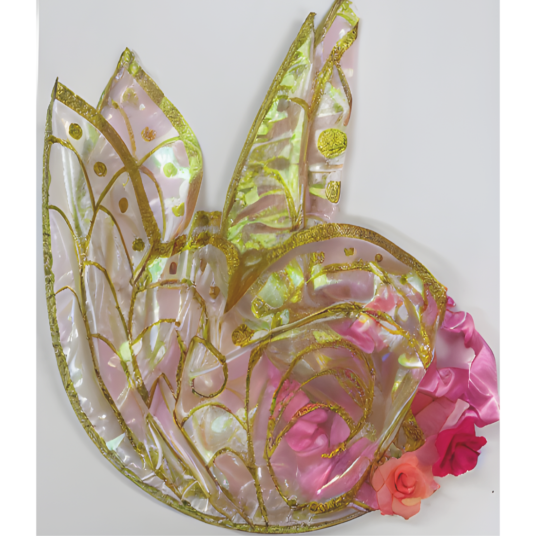 Iridescent Pink and Gold Fairy Wings