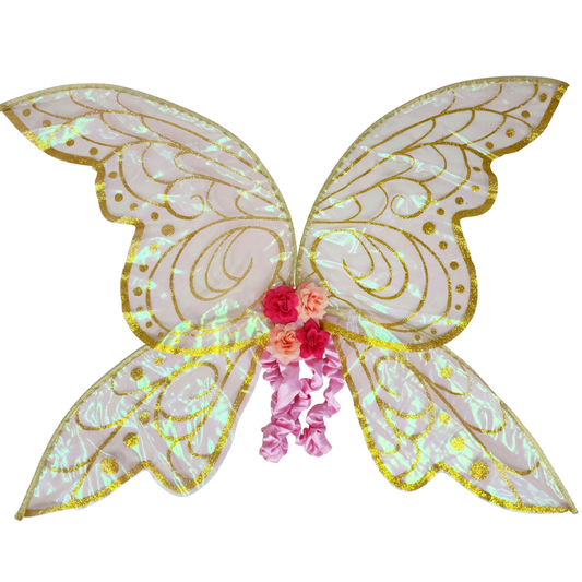 Iridescent Pink and Gold Fairy Wings