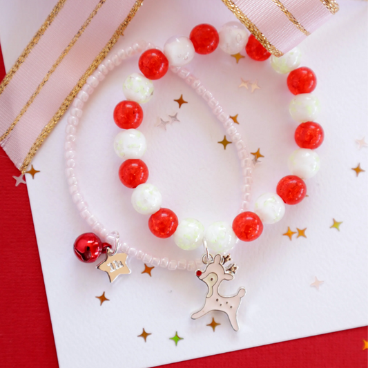 Jingle Bell Reindeer Bracelet Set