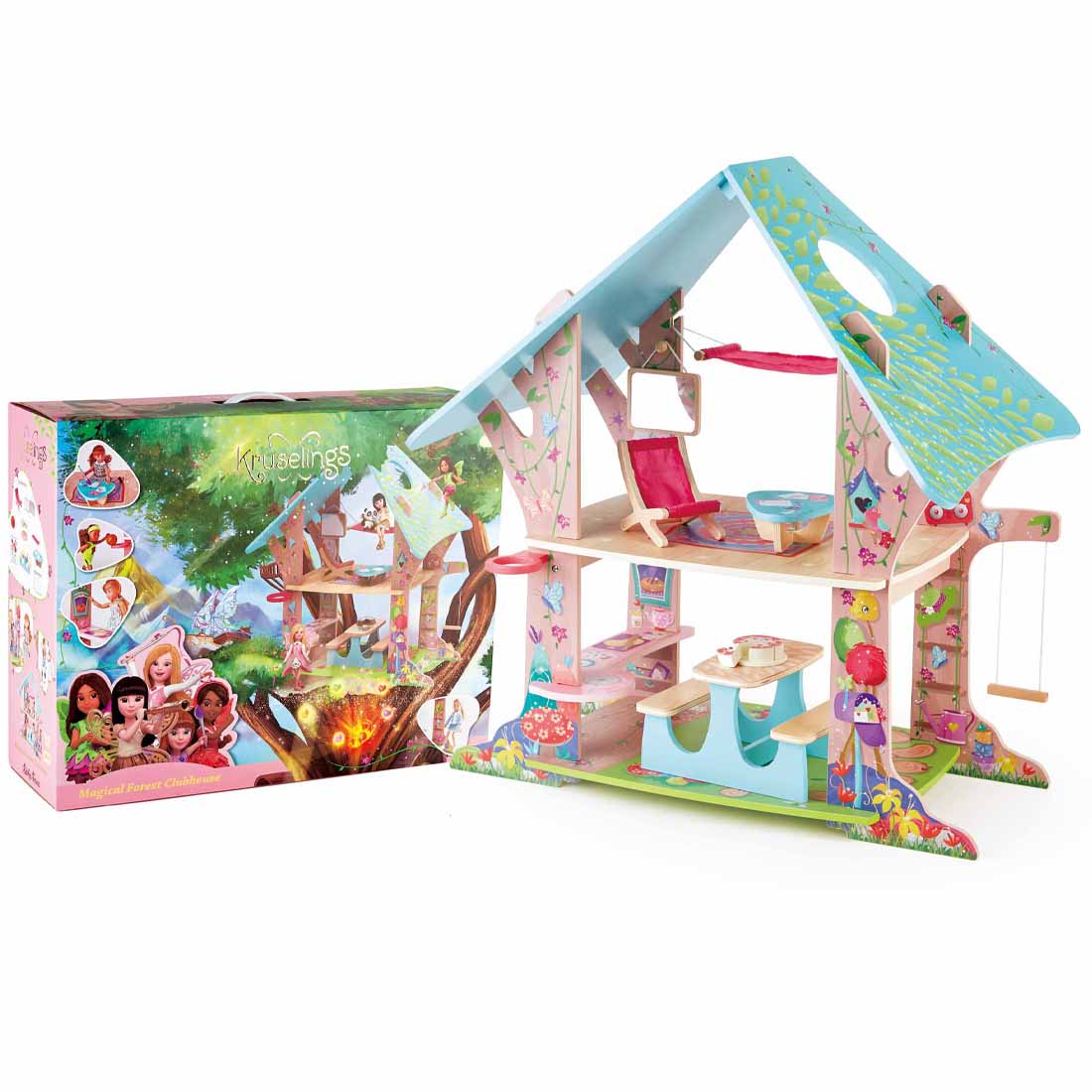 Kruselings Fun Wooden Club House Toy Set Doll