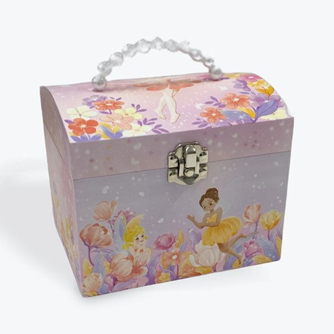 Large Musical Dancing Fairy Jewellery Box With Pearl Handle