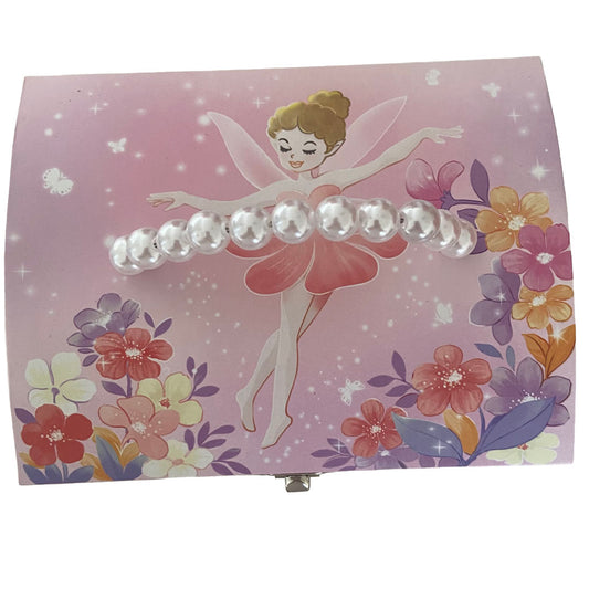 Large Musical Dancing Fairy Jewellery Box With Pearl Handle
