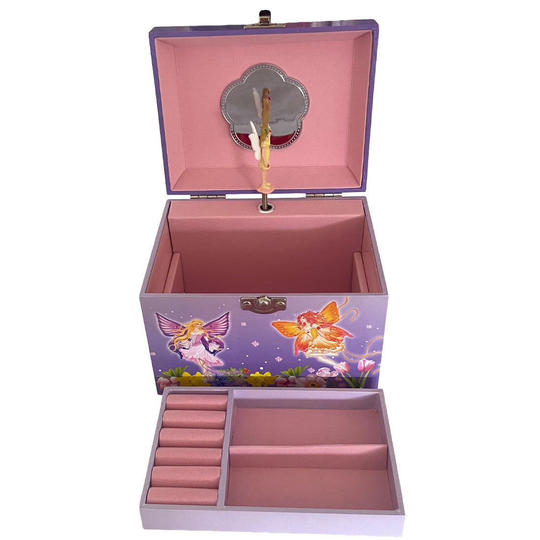 Large Musical Fairy Jewellery Box With Pearl Handle