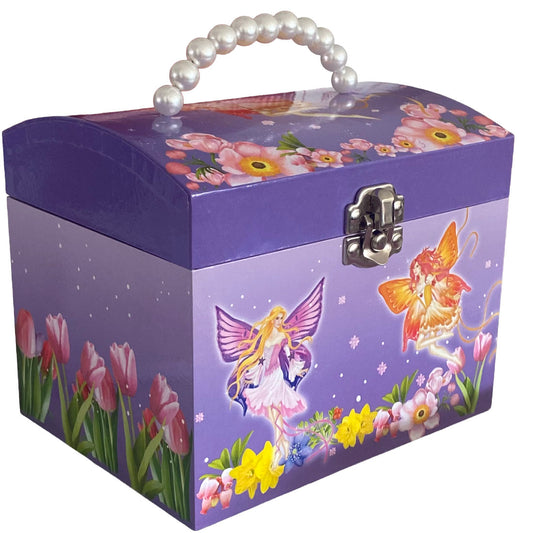 Large Musical Fairy Jewellery Box With Pearl Handle