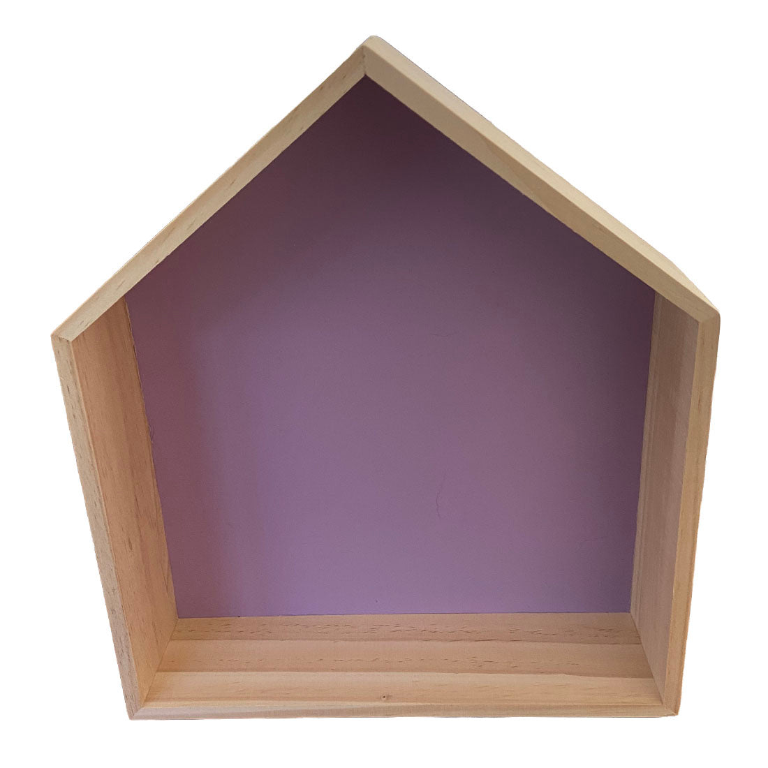 Large Wooden House Shelf Lilac Back