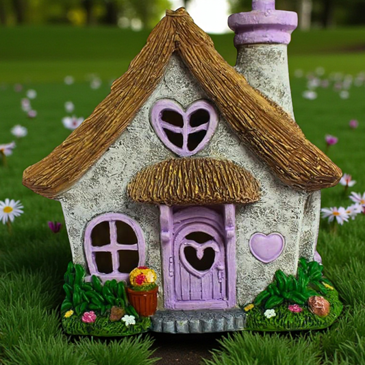 Lavender Solar Fairy Cottage House