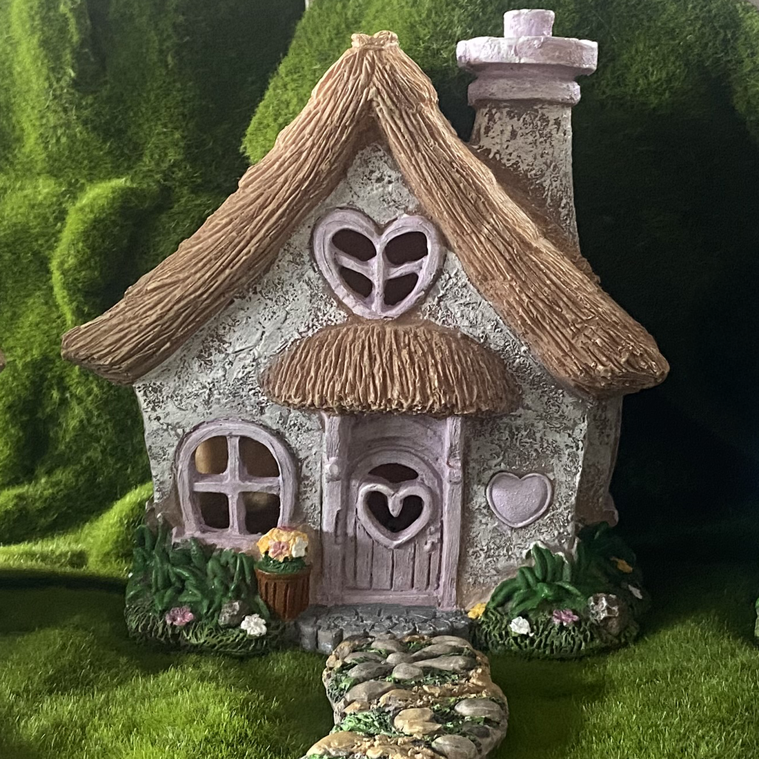 Lavender Solar Fairy Cottage House