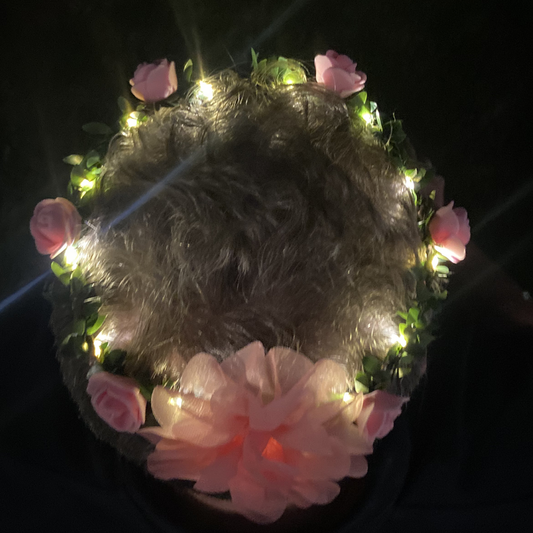 Pink Light Up Flower Fairy Garland