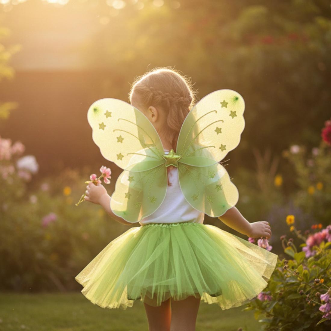 Lime Green Fairy Tutu and Wing Set