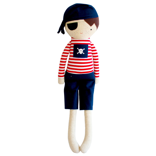 Linen Pirate Boy 50cm Navy & Red
