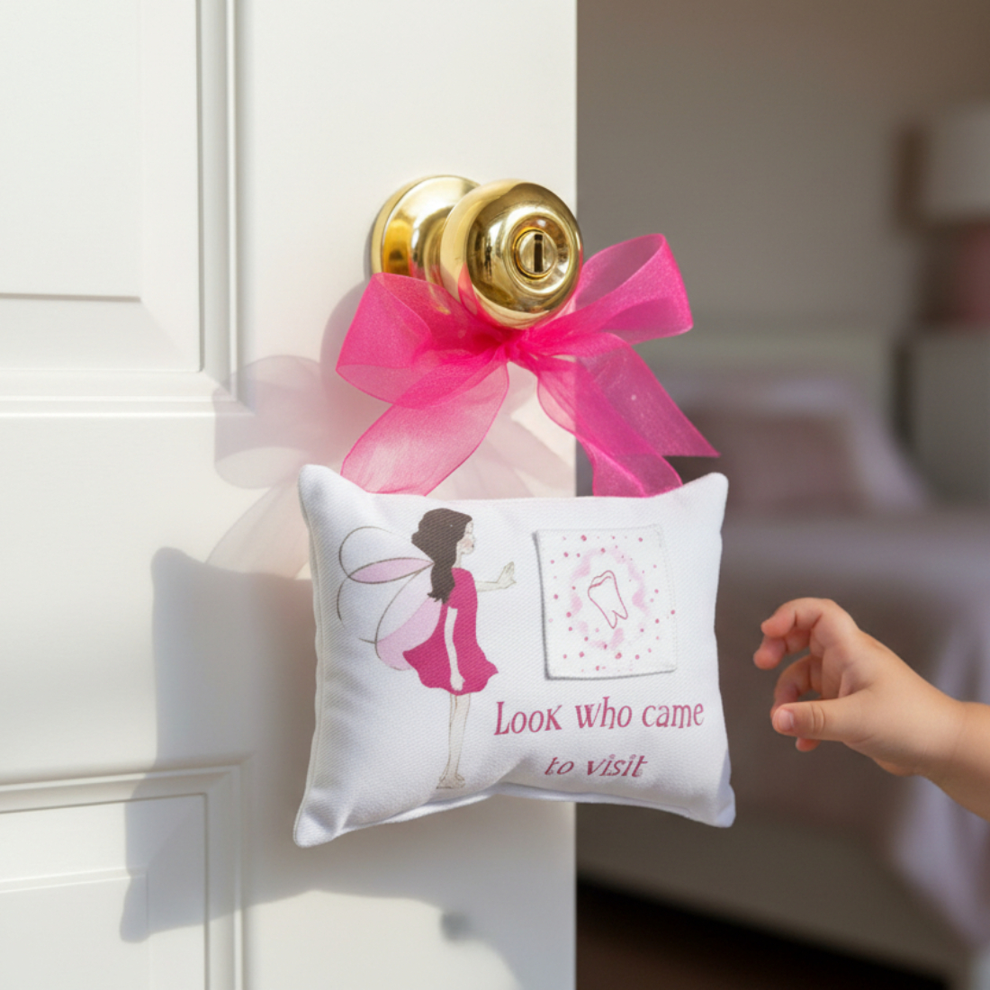 Look Who Came To Visit Children's Tooth Fairy Pillow