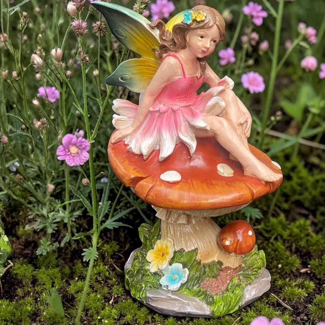 Magical Fairy on Mushroom Figurine