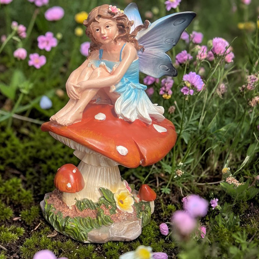 Magical Fairy on Mushroom Figurine