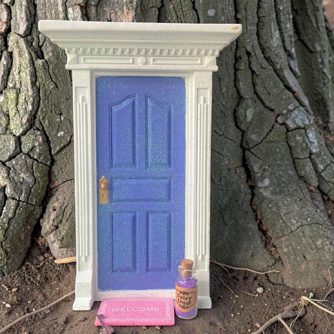 Magical Purple Fairy Door Gift Set – With Fairy Dust, Key & Welcome Mat