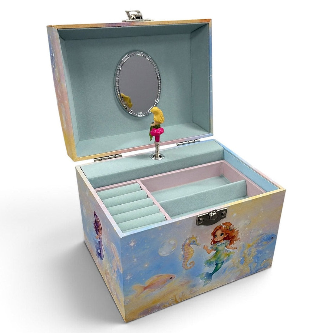 Mermaid Musical Jewellery Box with Pearl Handle