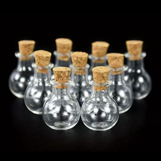 Mini Glass Bottles with Cork Lids – Set of 6