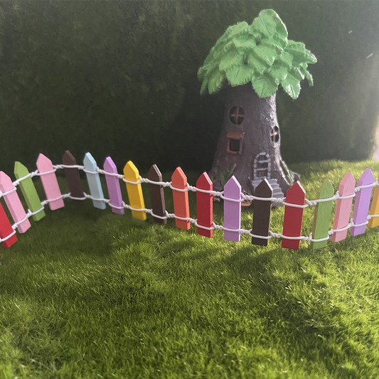 Mini Rainbow Fairy Picket Fence - 30cm x 3cm