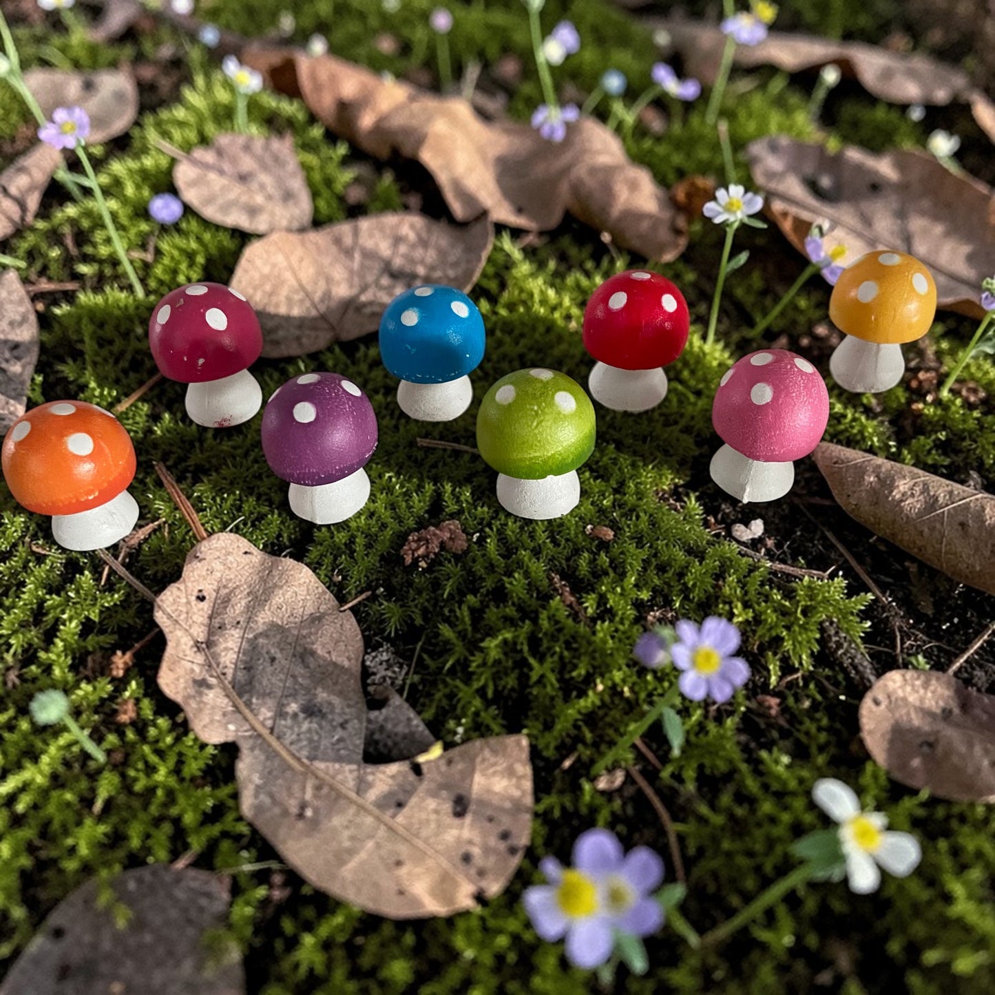 Miniature 2cm Coloured Craft Mushroom