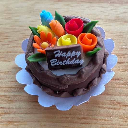 Miniature Chocolate Fairy Birthday Cake