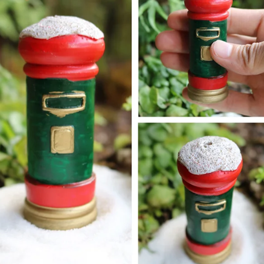 Miniature Christmas Mail Box Figurine
