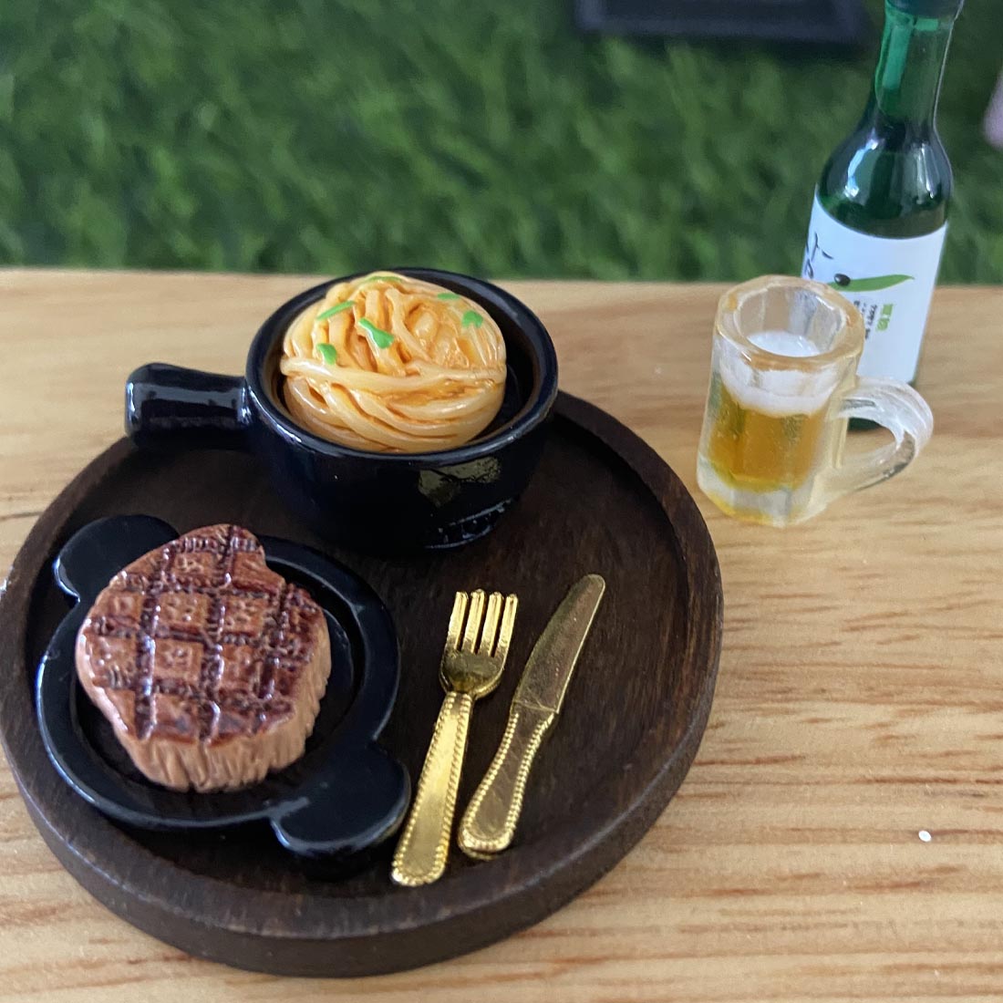 Miniature Fairy Steak and Noodle Dinner Set