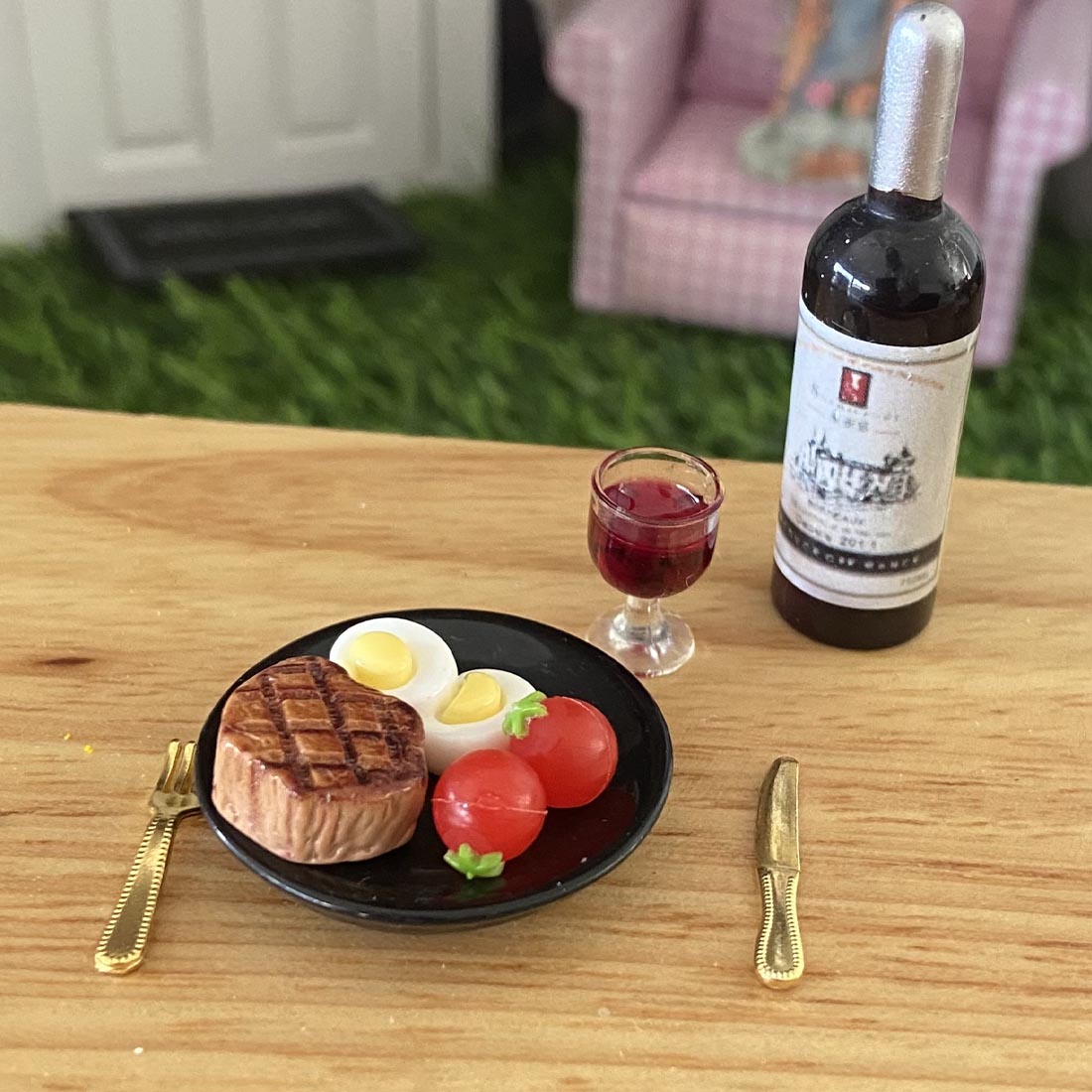 Miniature Fairy Steak Dinner Set