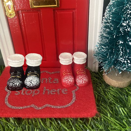 Miniature Red or Black Santa Claus Boots