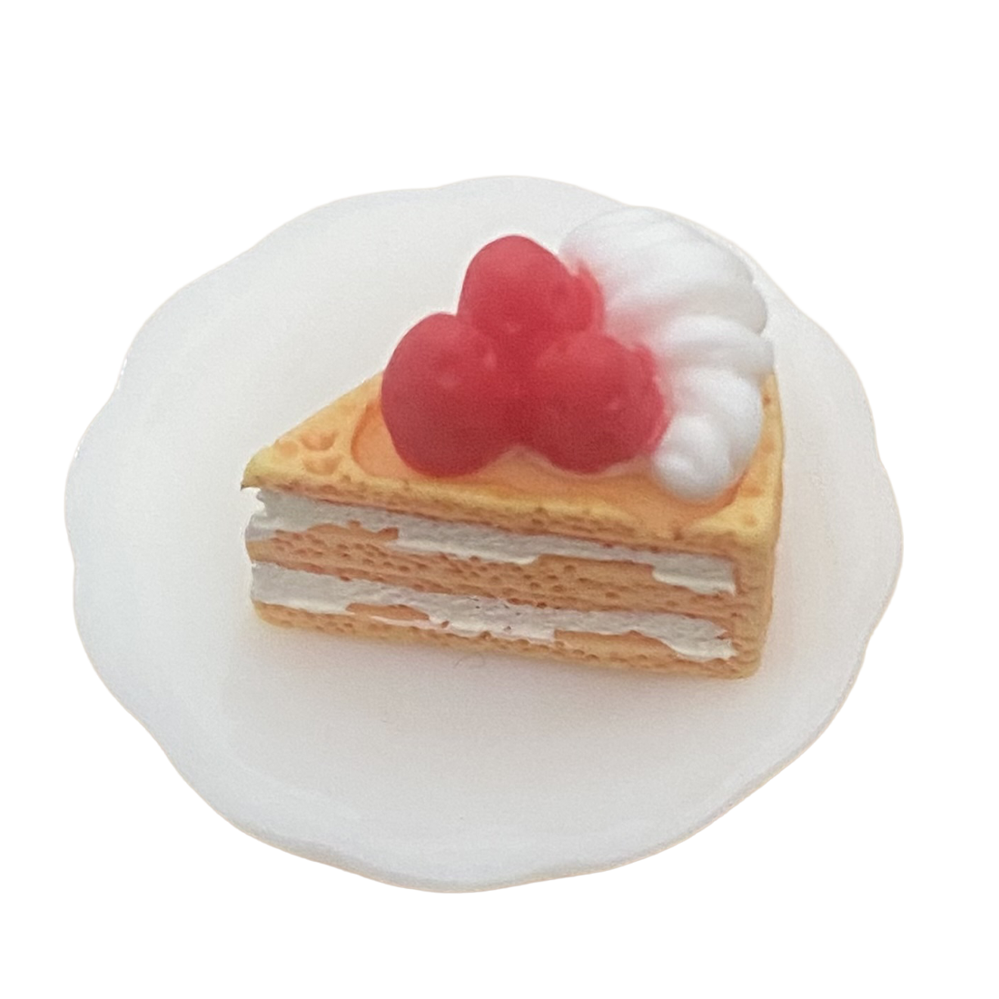 Miniature Slice of Cake on a Plate