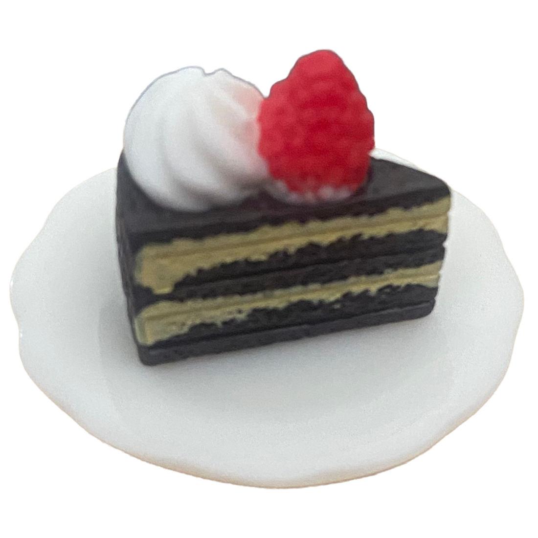 Miniature Slice of Cake on a Plate
