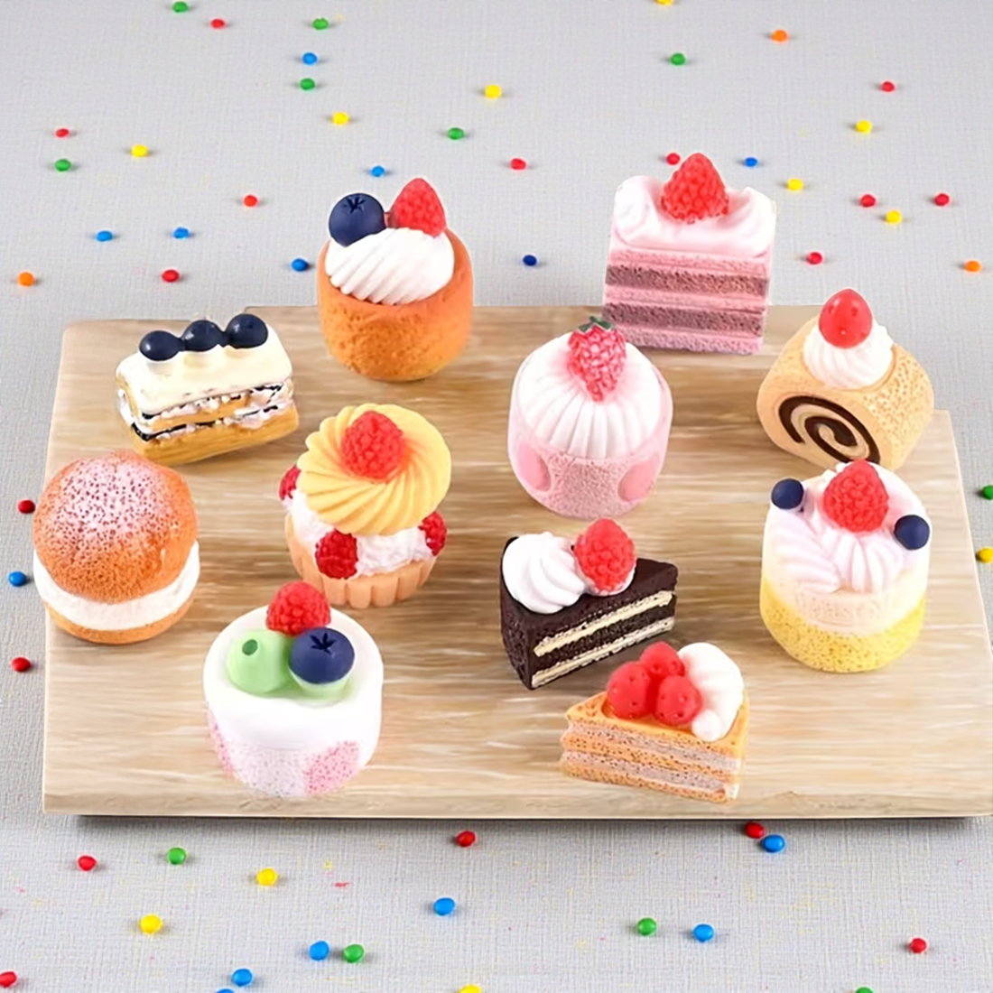 Miniature Slice of Cake on a Plate