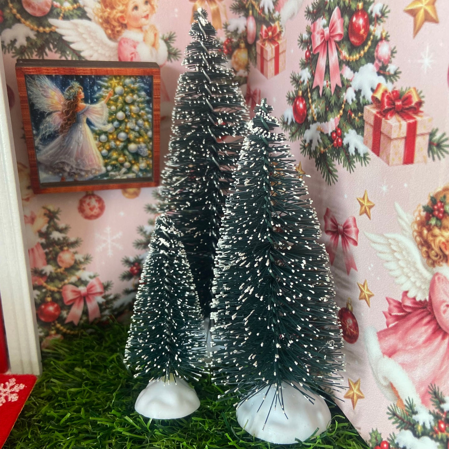 Miniature Snow-Tipped Pine Christmas Trees – 3 Sizes