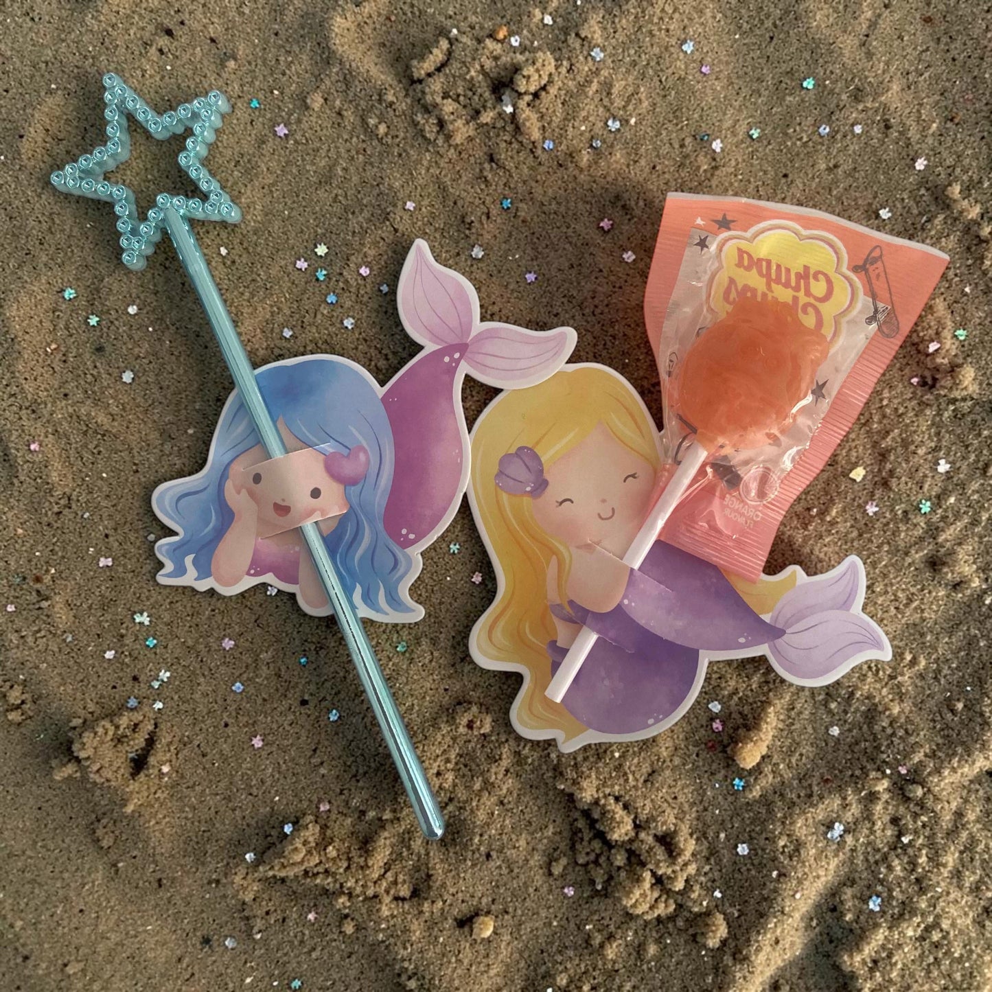 Party Favour Mermaid Wand or Lollipop  Holder Set of 5