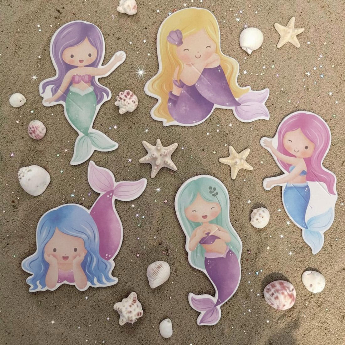 Party Favour Mermaid Wand or Lollipop  Holder Set of 5