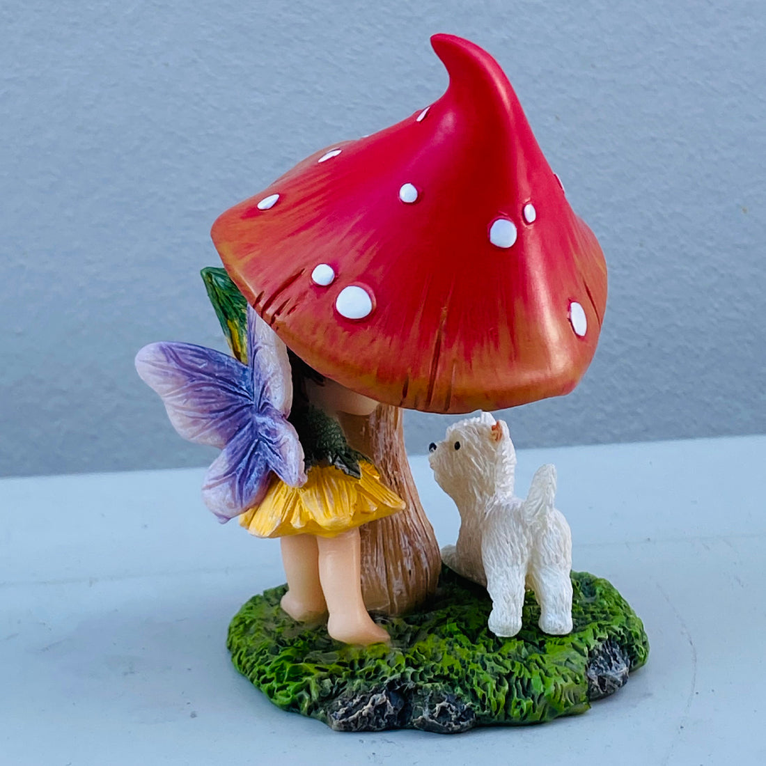 Peekaboo Fairy With Mushroom and  Puppy