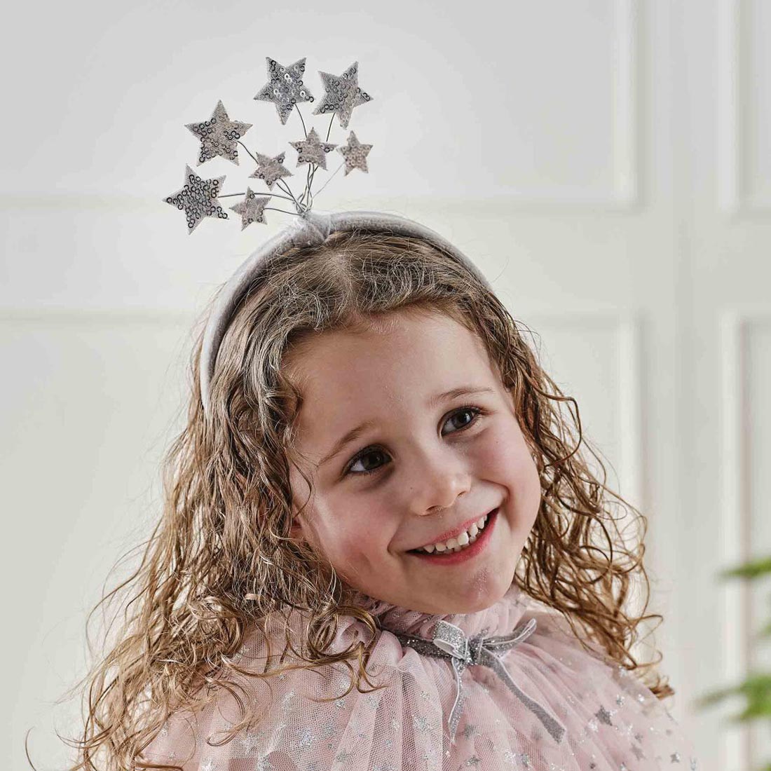 Pink and Silver Sequin Star Headband