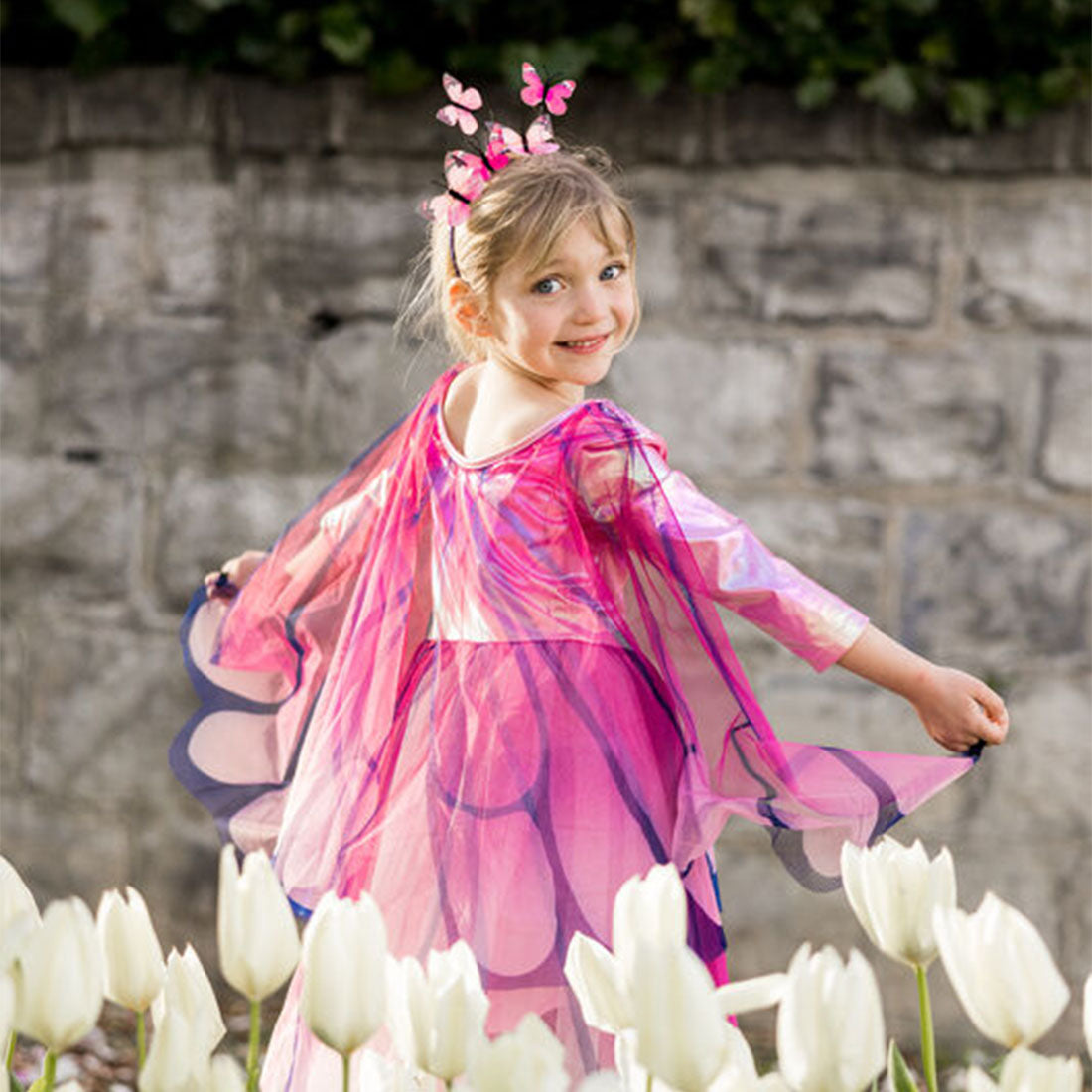 Pink Butterfly Twirl Dress with Wings Size 5-6