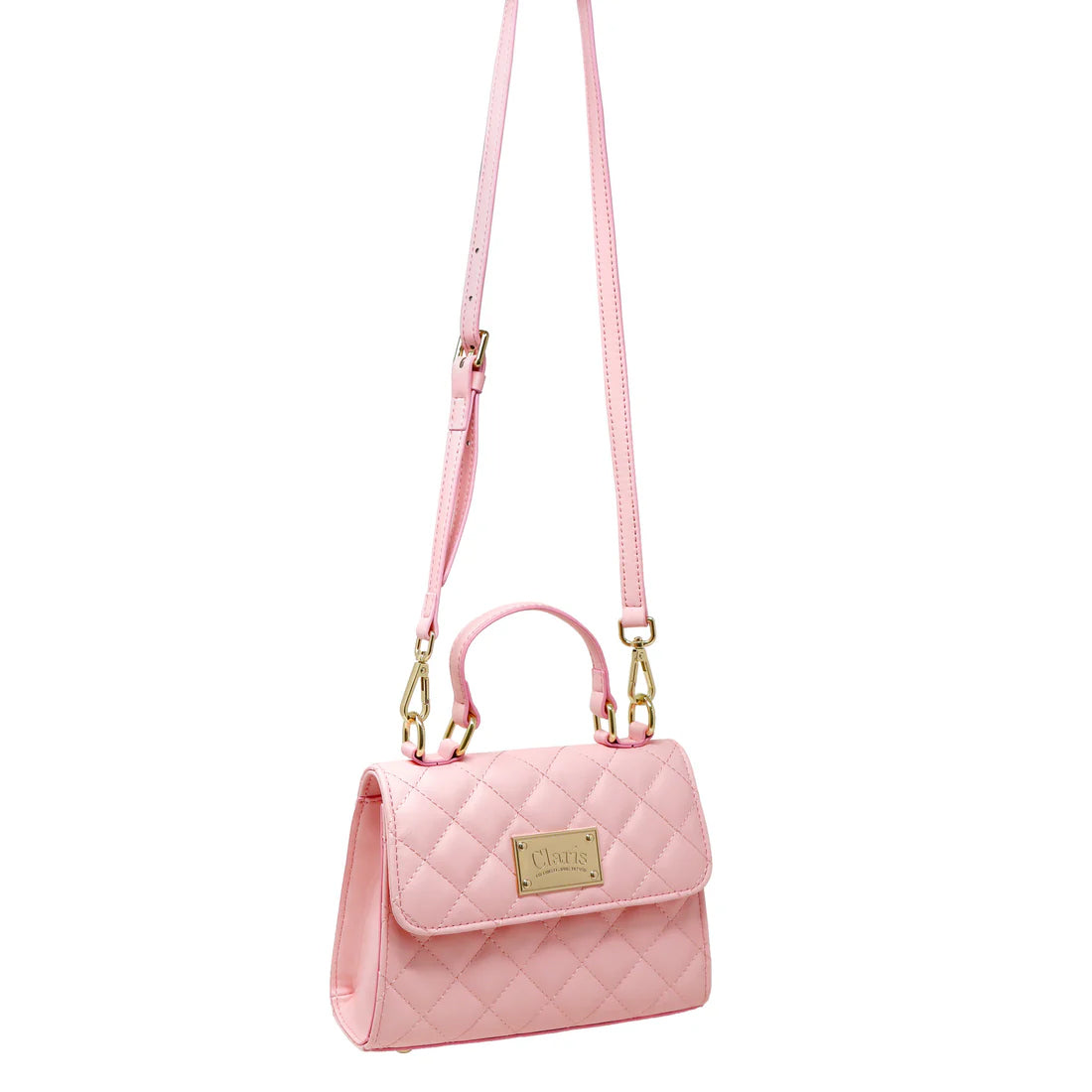 Pink Claris Quilted Shoulder Handbag