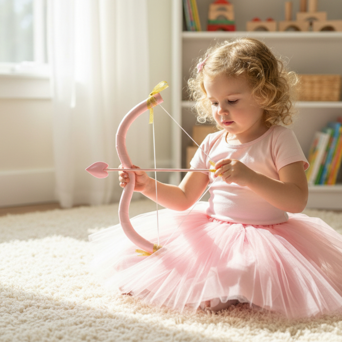 Pink Cupid Mini Bow and Heart Arrow 2 Piece Set