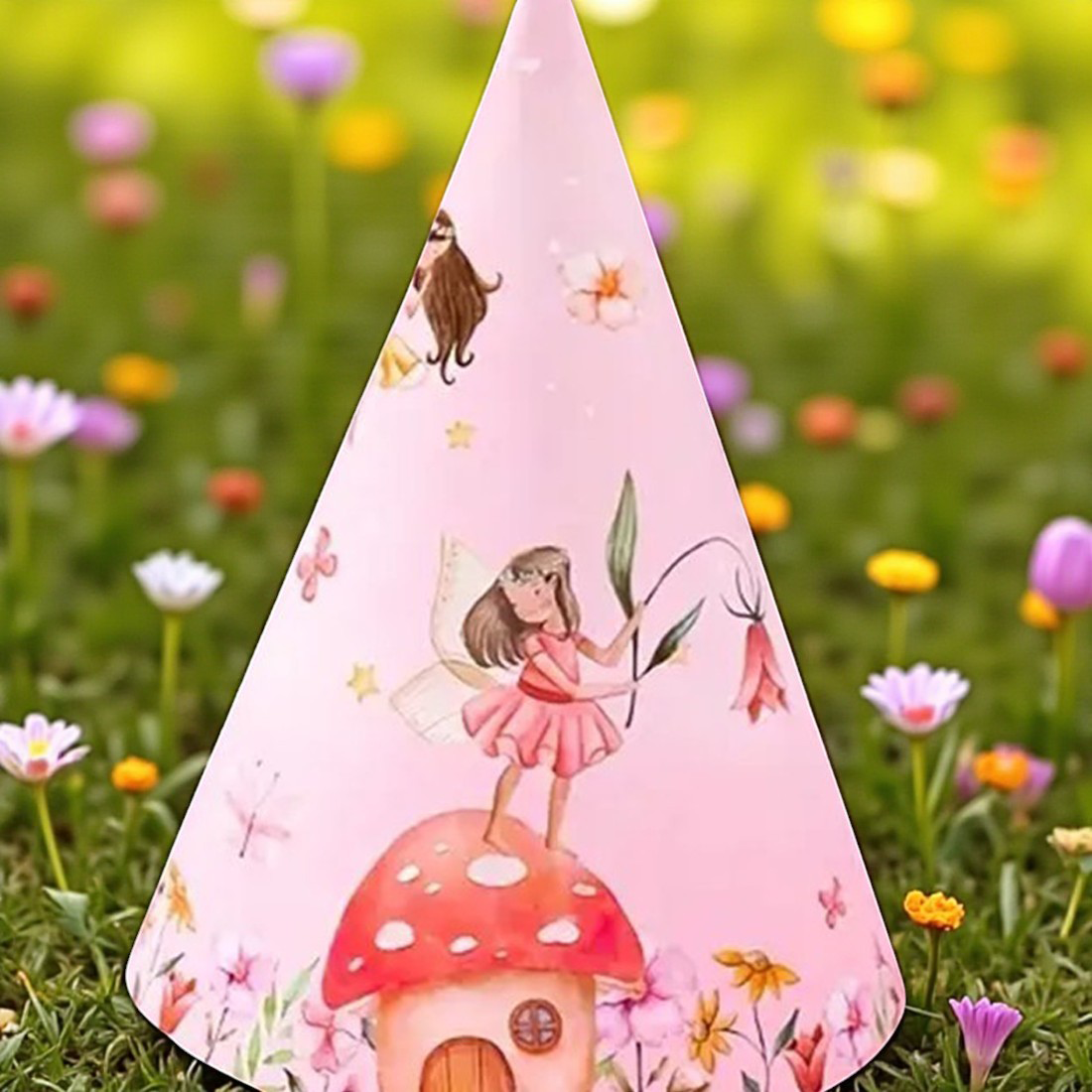 Pink Fairy Party Hats 6pk