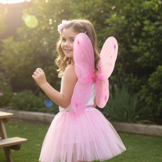 Pink Fairy Tutu and Wing Set
