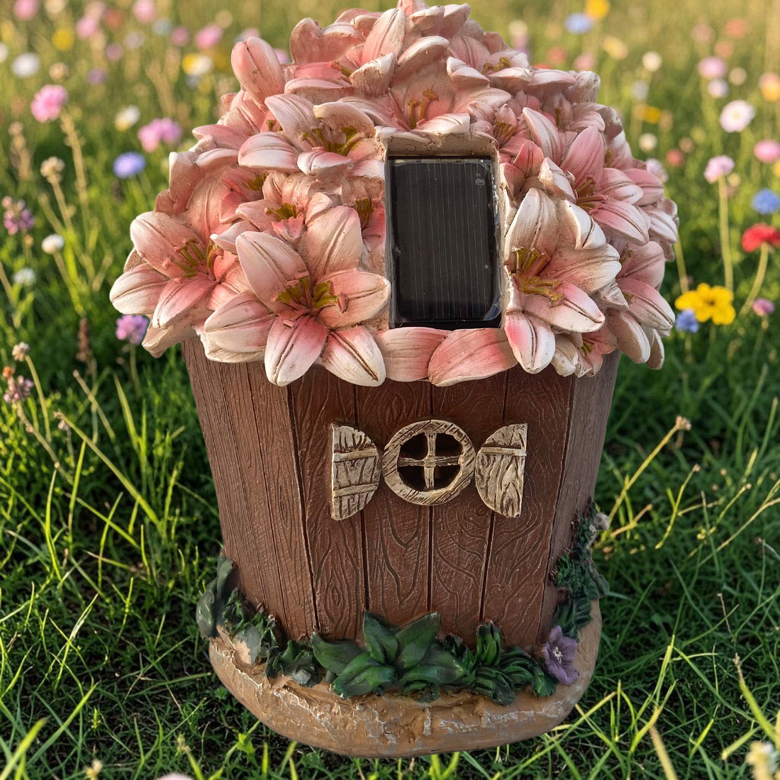 Pink Flower Fairy House