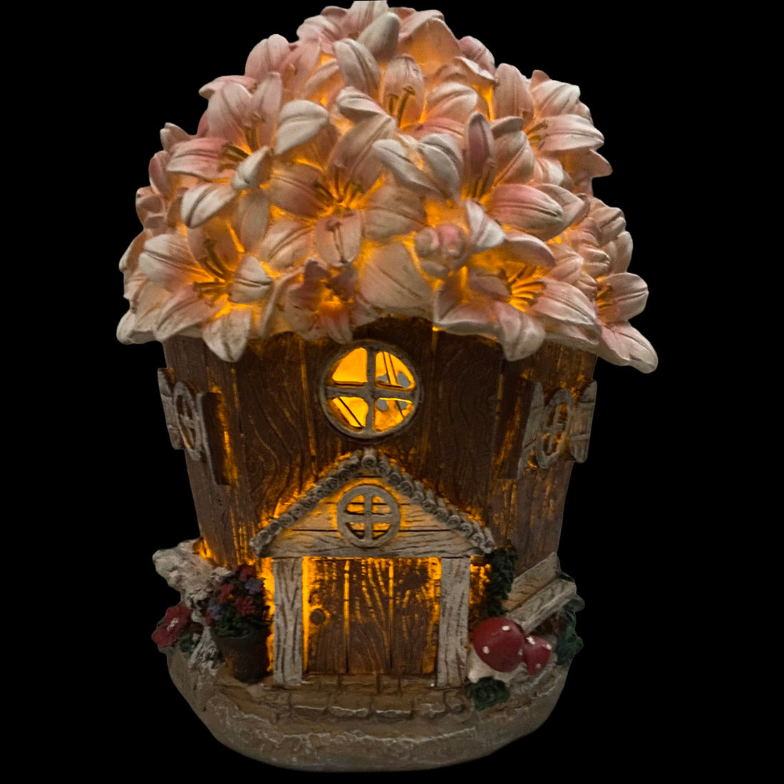 Pink Flower Fairy House