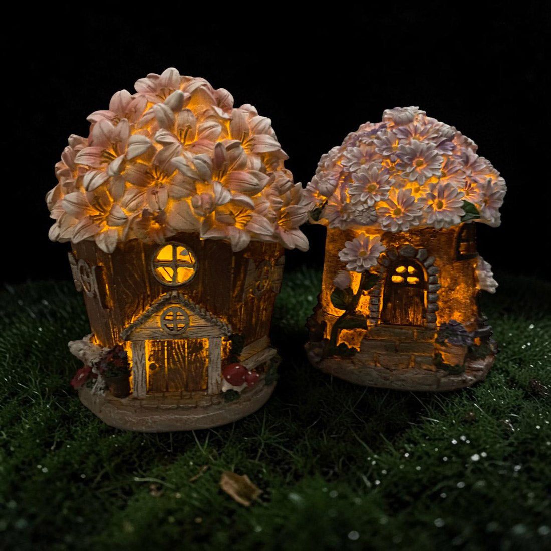 Pink Flower Fairy House