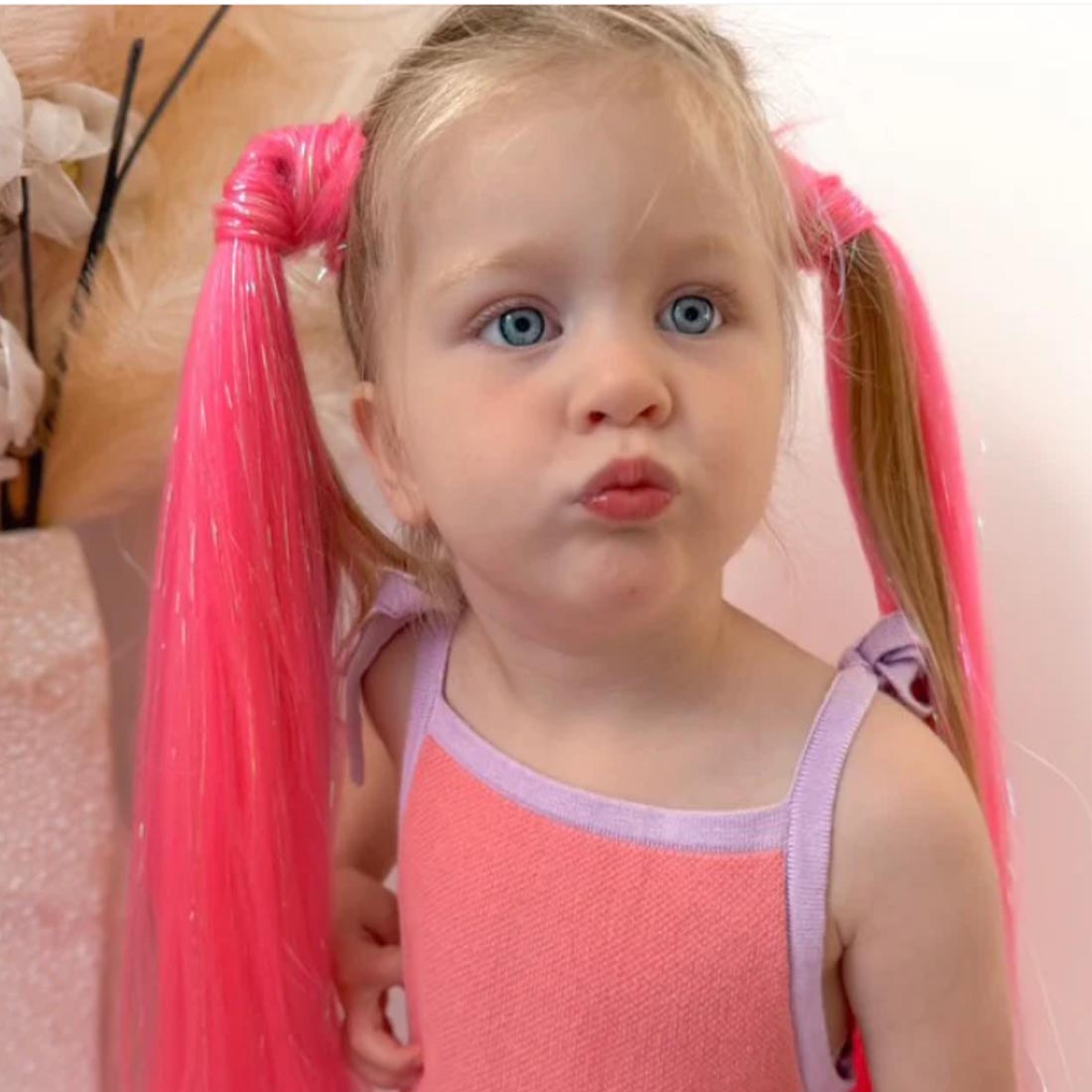 Pink Mermaid Pigtail Set- Elle